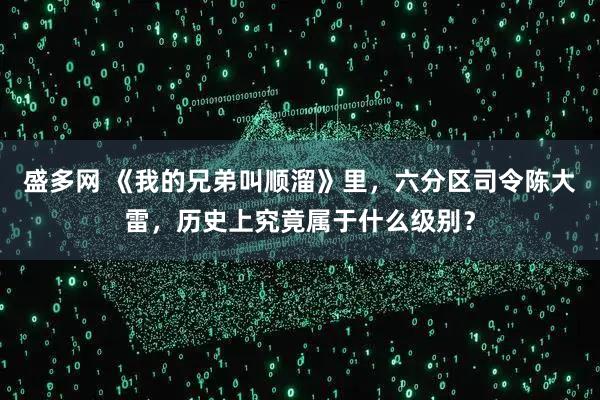 盛多网 《我的兄弟叫顺溜》里，六分区司令陈大雷，历史上究竟属于什么级别？